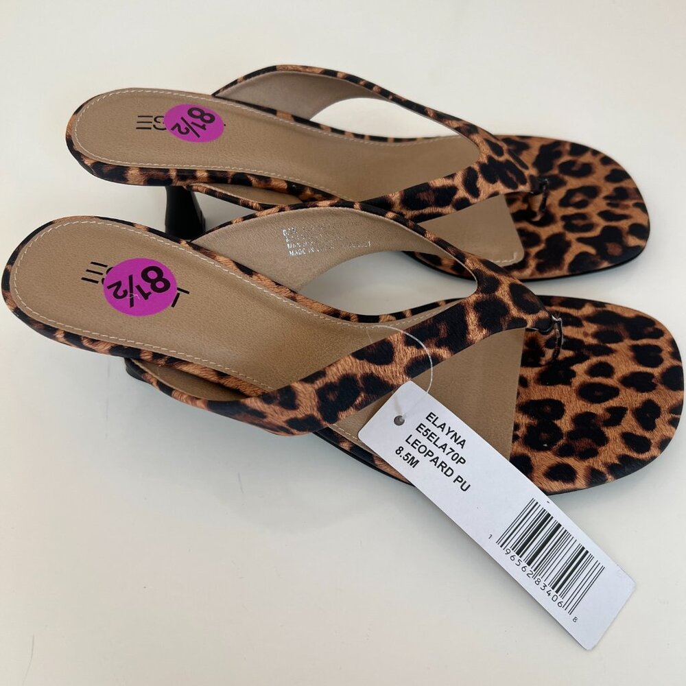 ESPRIT "Elayna" Animal Pring Thong Shoe Sandals - Black Tan - Size 8.5 - Picture 6 of 7